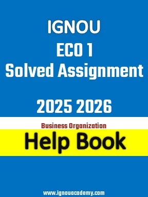IGNOU ECO 1 Solved Assignment 2025 2026
